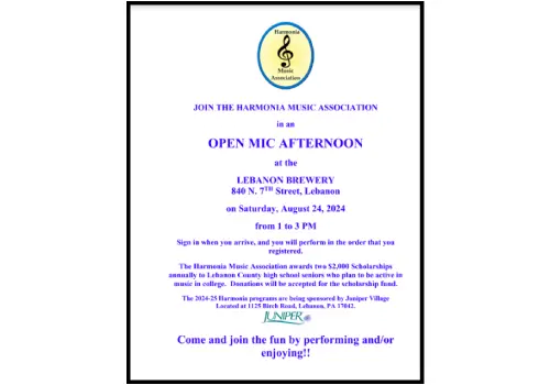 A flyer for an open mic afternoon.